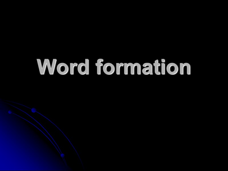 Word formation